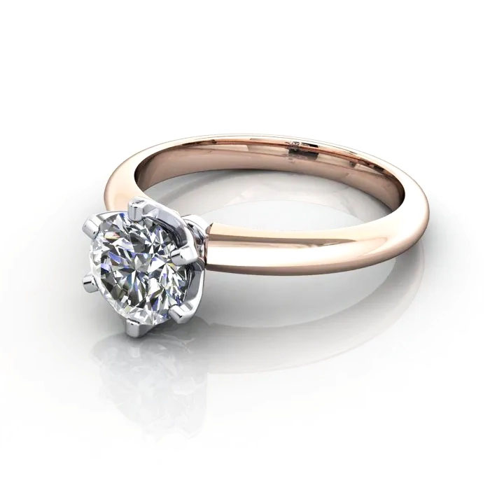 Round Brilliant Solitaire Diamond Ring Rose Gold RS32 LF Round Brilliant Solitaire Diamond Ring Rose Gold RS32 LF