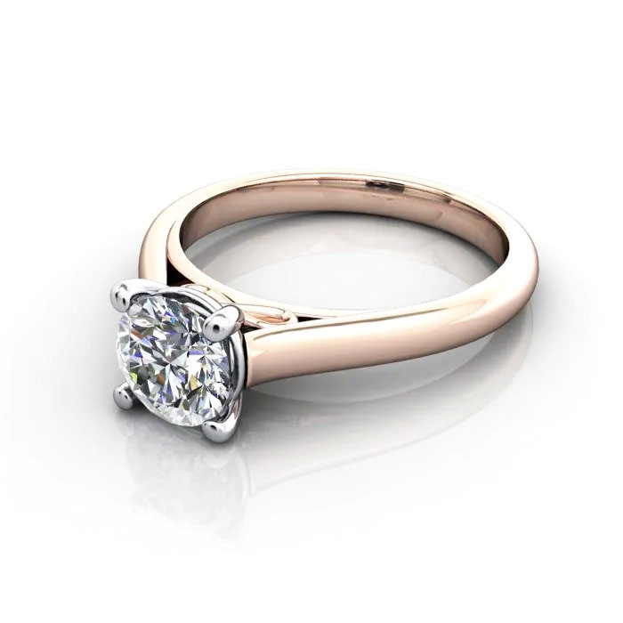 Round Brilliant Solitaire Diamond Ring Rose Gold RS34 LF Round Brilliant Solitaire Diamond Ring Rose Gold RS34 LF
