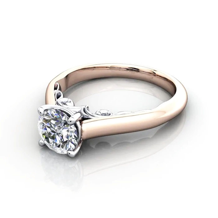 Round Brilliant Solitaire Diamond Ring Rose Gold RS35 LF Round Brilliant Solitaire Diamond Ring Rose Gold RS35 LF