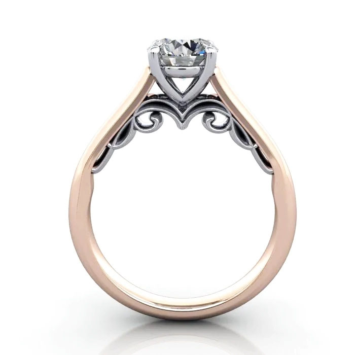 Round Brilliant Solitaire Diamond Ring Rose Gold RS35 TF Round Brilliant Solitaire Diamond Ring Rose Gold RS35 TF