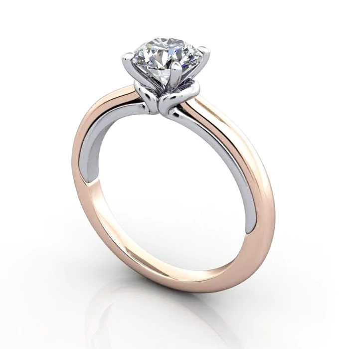 Round Brilliant Solitaire Diamond Ring Rose Gold RS37 3D Round Brilliant Solitaire Diamond Ring Rose Gold RS37 3D