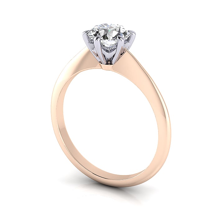 Round Brilliant Solitaire Diamond Ring Rose Gold RS4 3D Round Brilliant Solitaire Diamond Ring Rose Gold RS4 3D