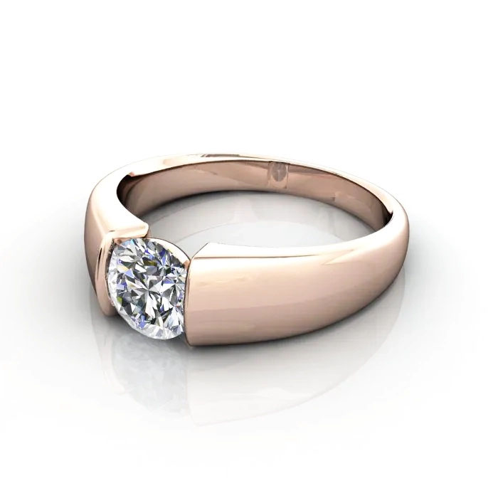 Round Brilliant Solitaire Diamond Ring Rose Gold RS40 LF Round Brilliant Solitaire Diamond Ring Rose Gold RS40 LF
