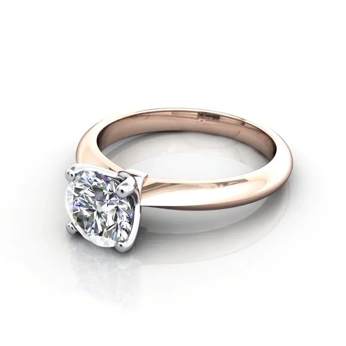 Round Brilliant Solitaire Diamond Ring Rose Gold RS43 LF Round Brilliant Solitaire Diamond Ring Rose Gold RS43 LF
