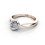 Round Brilliant Solitaire Diamond Ring Rose Gold RS8 LF Round Brilliant Solitaire Diamond Ring Rose Gold RS8 LF