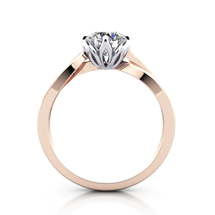 Round Brilliant Solitaire Diamond Ring Rose Gold RS8 TF Round Brilliant Solitaire Diamond Ring Rose Gold RS8 TF