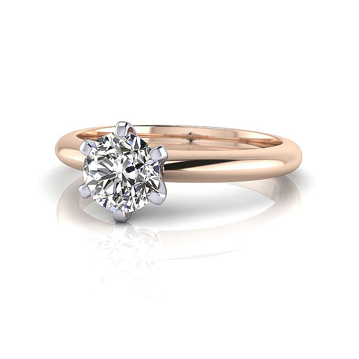 Round Brilliant Solitaire Diamond Ring Rose Gold RS9 LF Round Brilliant Solitaire Diamond Ring Rose Gold RS9 LF