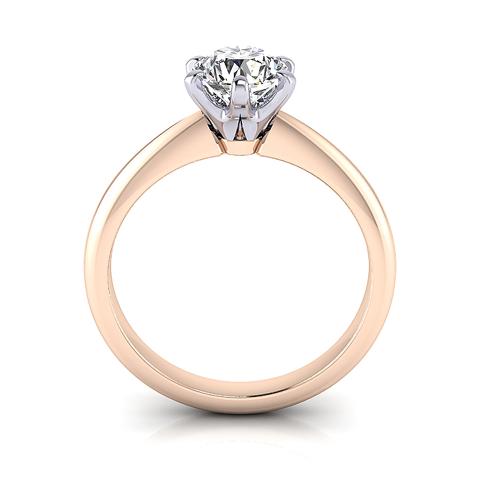 Round Brilliant Solitaire Diamond Ring Rose Gold RS9 TF Round Brilliant Solitaire Diamond Ring Rose Gold RS9 TF
