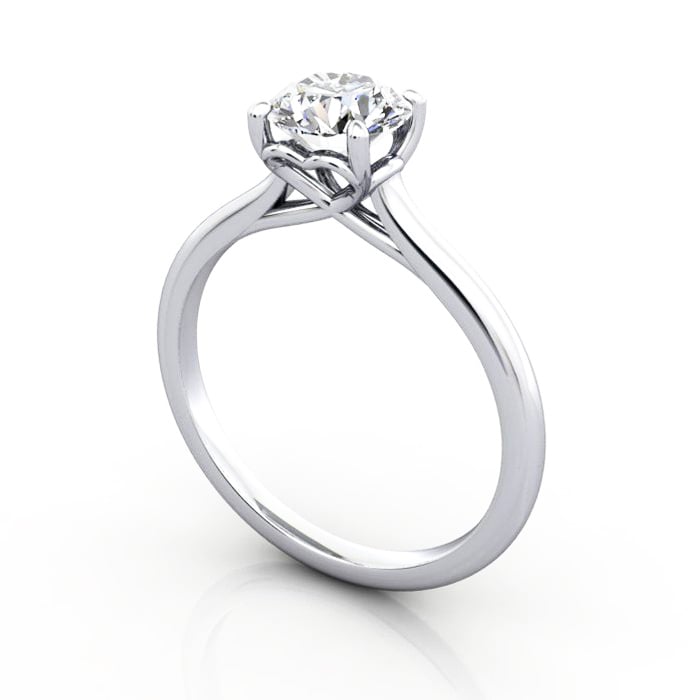 Round Brilliant Solitaire Diamond Ring White Gold RS1 3D Round Brilliant Solitaire Diamond Ring White Gold RS1 3D