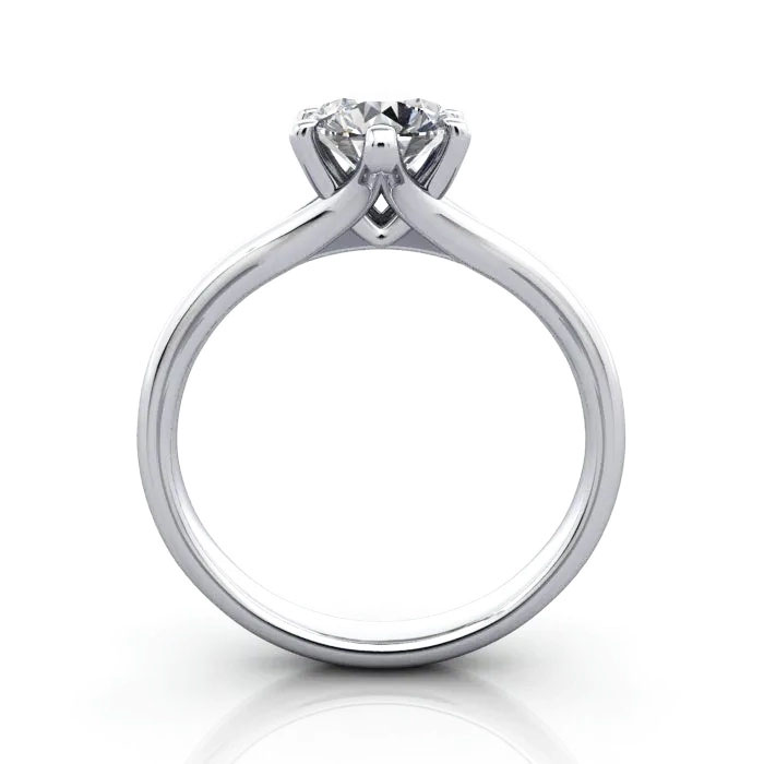 Round Brilliant Solitaire Diamond Ring White Gold RS13 TF
