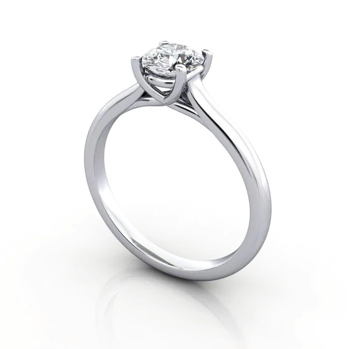Round Brilliant Solitaire Diamond Ring White Gold RS16 3D Round Brilliant Solitaire Diamond Ring White Gold RS16 3D
