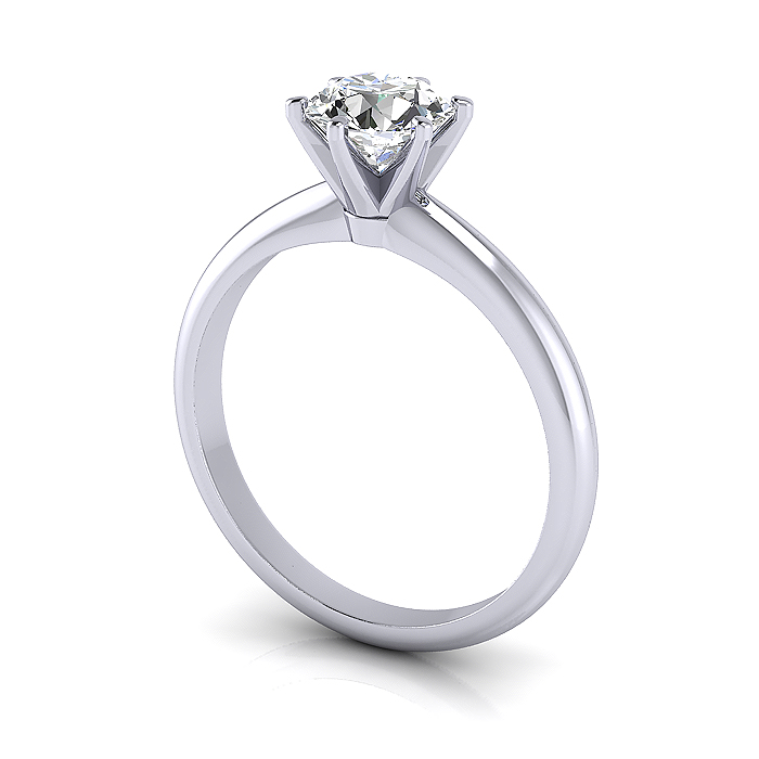 Round Brilliant Solitaire Diamond Ring White Gold RS2 3D Round Brilliant Solitaire Diamond Ring White Gold RS2 3D