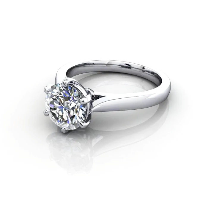 Round Brilliant Solitaire Diamond Ring White Gold RS20 LF