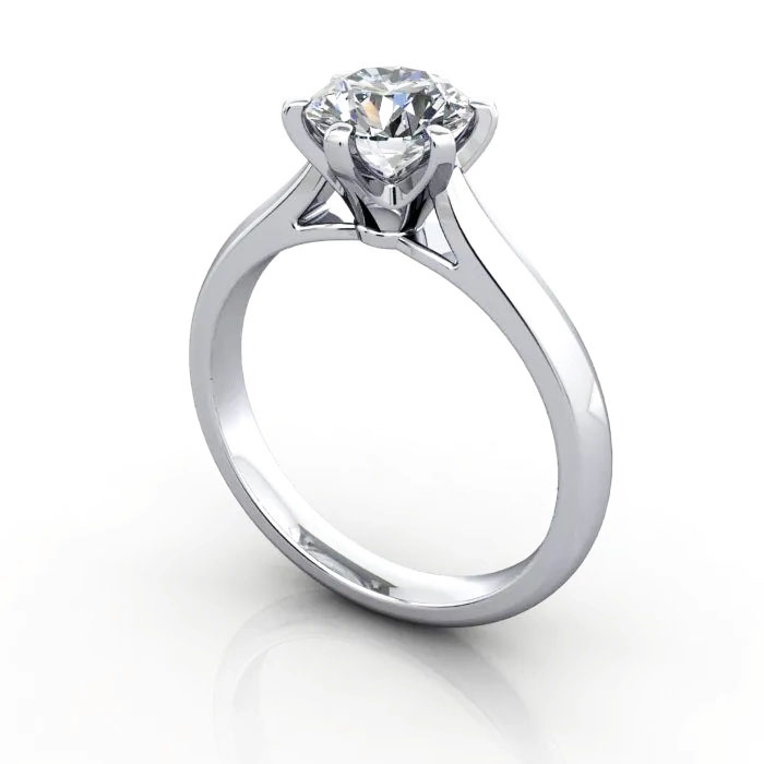 Round Brilliant Solitaire Diamond Ring White Gold RS21 3D Round Brilliant Solitaire Diamond Ring White Gold RS21 3D