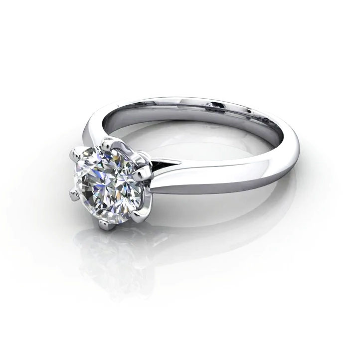 Round Brilliant Solitaire Diamond Ring White Gold RS21 LF Round Brilliant Solitaire Diamond Ring White Gold RS21 LF
