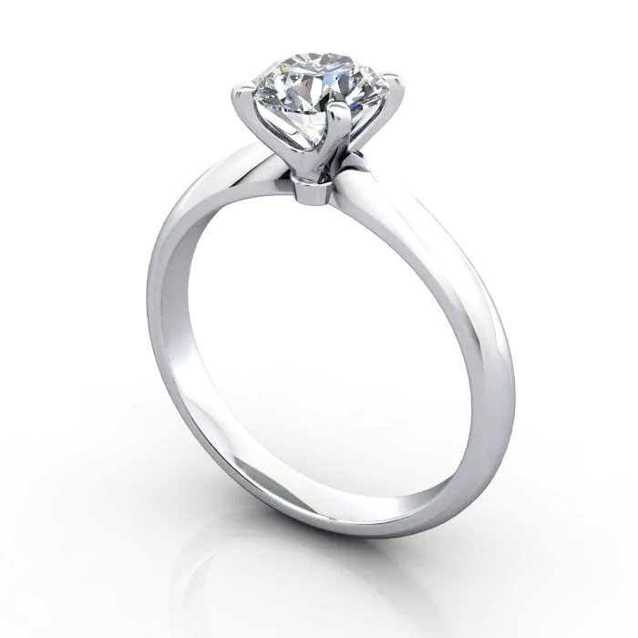 Round Brilliant Solitaire Diamond Ring White Gold RS22 3D Round Brilliant Solitaire Diamond Ring White Gold RS22 3D