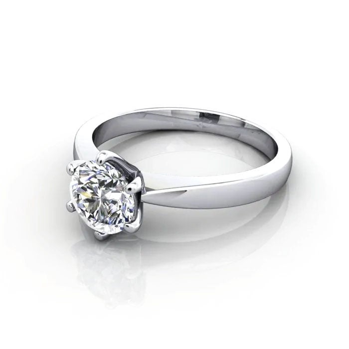 Round Brilliant Solitaire Diamond Ring White Gold RS23 LF Round Brilliant Solitaire Diamond Ring White Gold RS23 LF