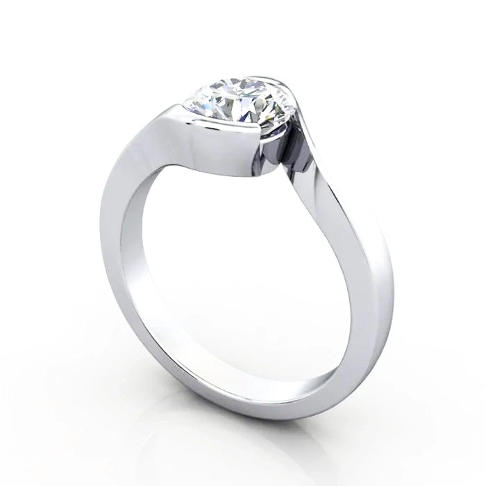Round Brilliant Solitaire Diamond Ring White Gold RS24 3D Round Brilliant Solitaire Diamond Ring White Gold RS24 3D