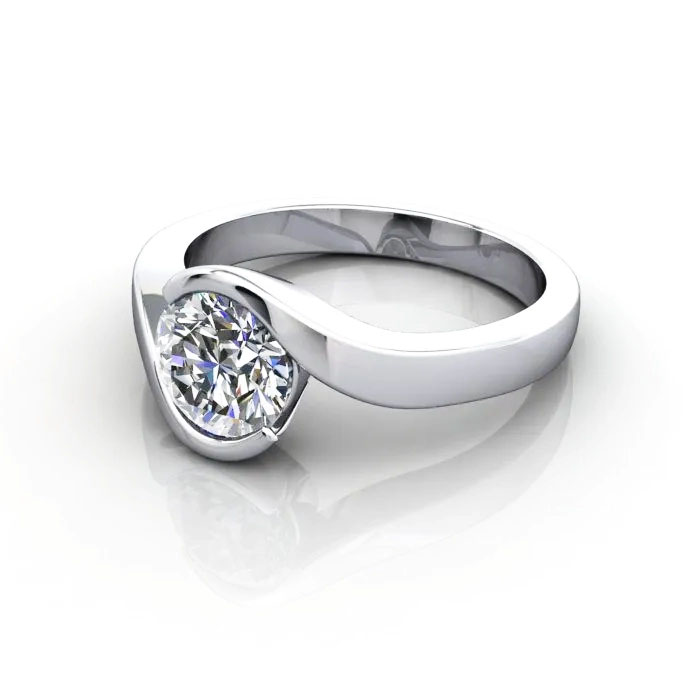 Round Brilliant Solitaire Diamond Ring White Gold RS24 LF Round Brilliant Solitaire Diamond Ring White Gold RS24 LF