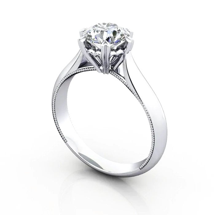 Round Brilliant Solitaire Diamond Ring White Gold RS25 3D Round Brilliant Solitaire Diamond Ring White Gold RS25 3D
