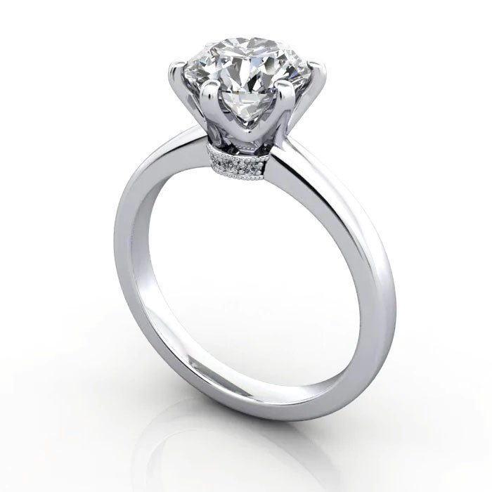 Round Brilliant Solitaire Diamond Ring White Gold RS26 3D Round Brilliant Solitaire Diamond Ring White Gold RS26 3D