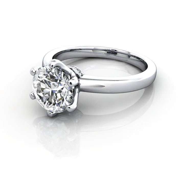 Round Brilliant Solitaire Diamond Ring White Gold RS26 LF Round Brilliant Solitaire Diamond Ring White Gold RS26 LF