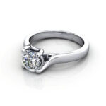 Round Brilliant Solitaire Diamond Ring White Gold RS29 LF