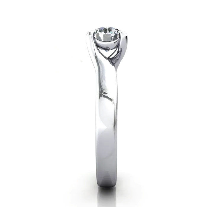 Round Brilliant Solitaire Diamond Ring White Gold RS29 SV