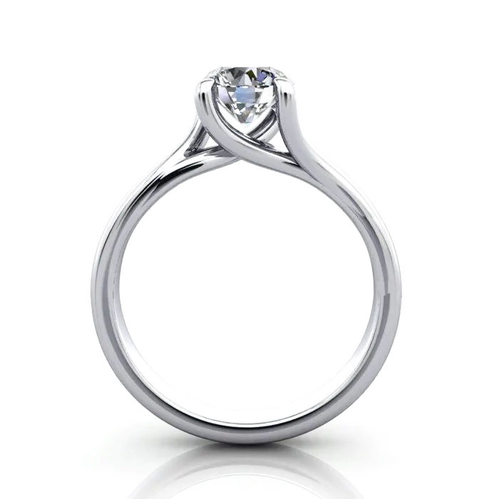 Round Brilliant Solitaire Diamond Ring White Gold RS29 TF