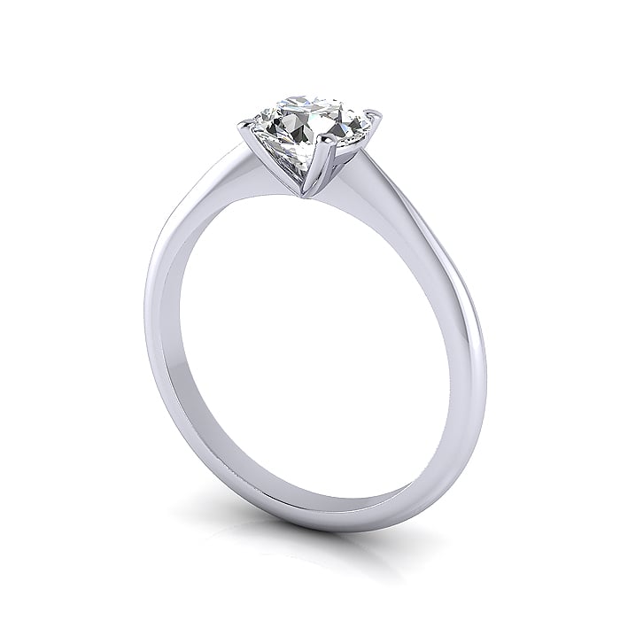 Round Brilliant Solitaire Diamond Ring White Gold RS3 3D Round Brilliant Solitaire Diamond Ring White Gold RS3 3D