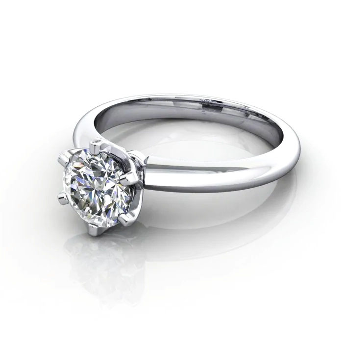 Round Brilliant Solitaire Diamond Ring White Gold RS32 LF Round Brilliant Solitaire Diamond Ring White Gold RS32 LF