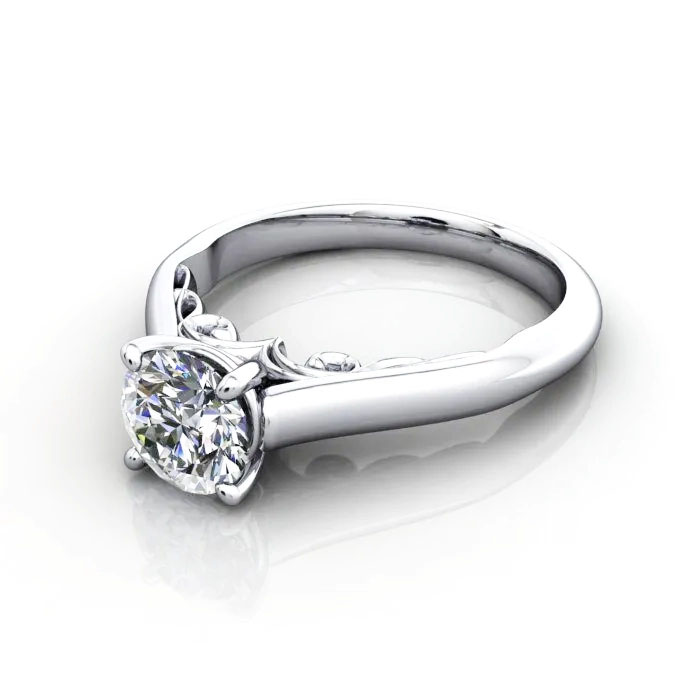 Round Brilliant Solitaire Diamond Ring White Gold RS35 LF Round Brilliant Solitaire Diamond Ring White Gold RS35 LF