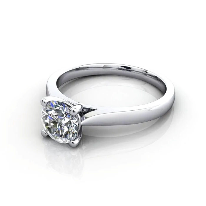 Round Brilliant Solitaire Diamond Ring White Gold RS36 LF Round Brilliant Solitaire Diamond Ring White Gold RS36 LF
