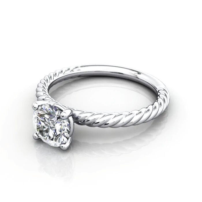 Round Brilliant Solitaire Diamond Ring White Gold RS38 LF Round Brilliant Solitaire Diamond Ring White Gold RS38 LF