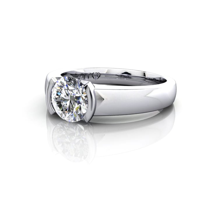 Round Brilliant Solitaire Diamond Ring White Gold RS39 LF Round Brilliant Solitaire Diamond Ring White Gold RS39 LF