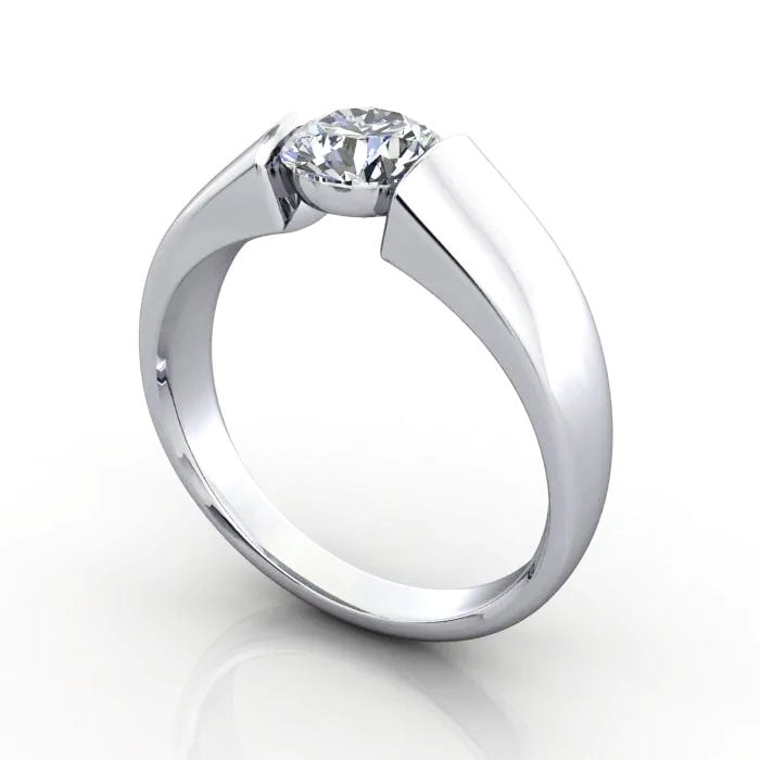 Round Brilliant Solitaire Diamond Ring White Gold RS40 3D Round Brilliant Solitaire Diamond Ring White Gold RS40 3D