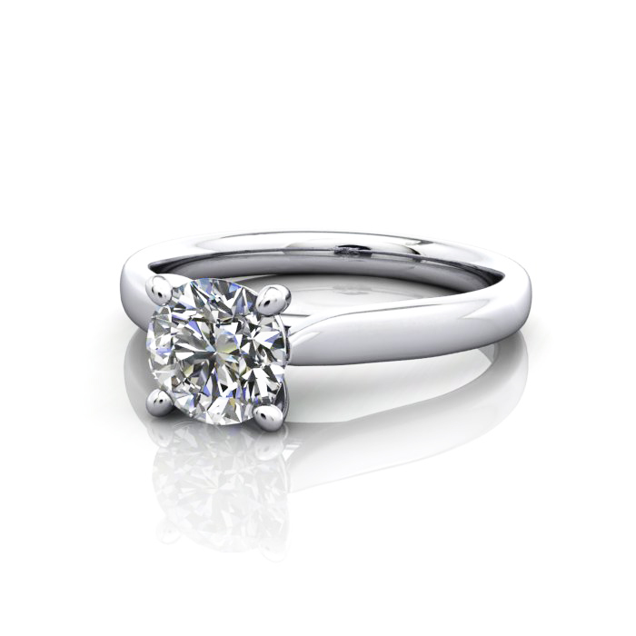 Round Brilliant Solitaire Diamond Ring White Gold RS41 LF Round Brilliant Solitaire Diamond Ring White Gold RS41 LF