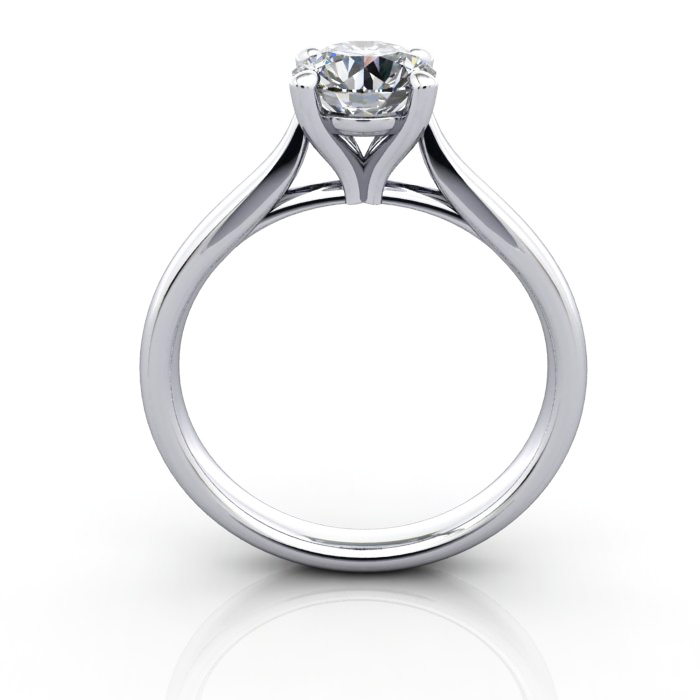 Round Brilliant Solitaire Diamond Ring White Gold RS41 TF Round Brilliant Solitaire Diamond Ring White Gold RS41 TF