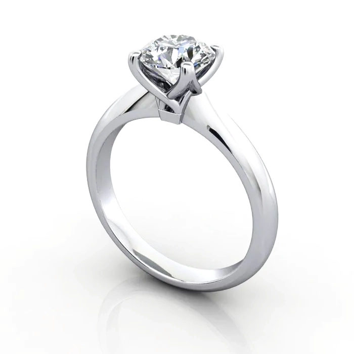 Round Brilliant Solitaire Diamond Ring White Gold RS43 3D Round Brilliant Solitaire Diamond Ring White Gold RS43 3D