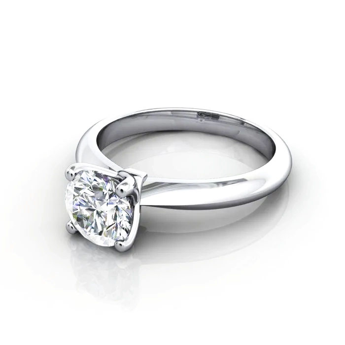 Round Brilliant Solitaire Diamond Ring White Gold RS43 LF Round Brilliant Solitaire Diamond Ring White Gold RS43 LF