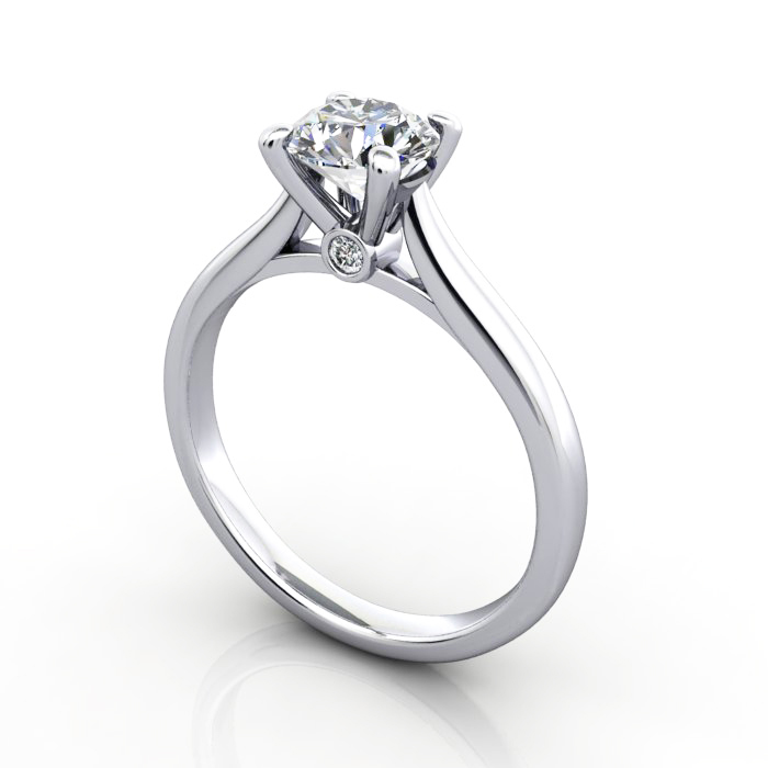 Round Brilliant Solitaire Diamond Ring White Gold RS45 3D Round Brilliant Solitaire Diamond Ring White Gold RS45 3D