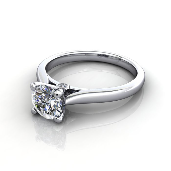 Round Brilliant Solitaire Diamond Ring White Gold RS45 LF Round Brilliant Solitaire Diamond Ring White Gold RS45 LF