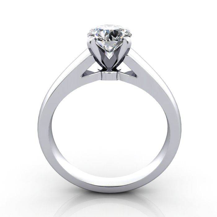 Round Brilliant Solitaire Diamond Ring White Gold RS46 TF Round Brilliant Solitaire Diamond Ring White Gold RS46 TF