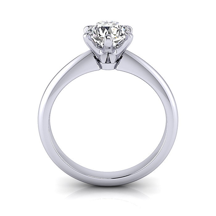 Round Brilliant Solitaire Diamond Ring White Gold RS9 TF Round Brilliant Solitaire Diamond Ring White Gold RS9 TF
