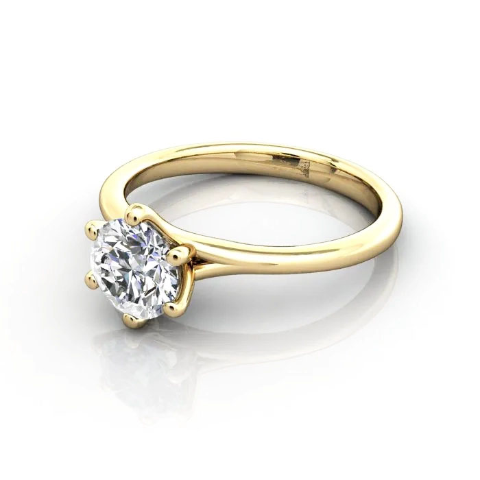 Round Brilliant Solitaire Diamond Ring Yellow Gold RS13 LF Round Brilliant Solitaire Diamond Ring Yellow Gold RS13 LF