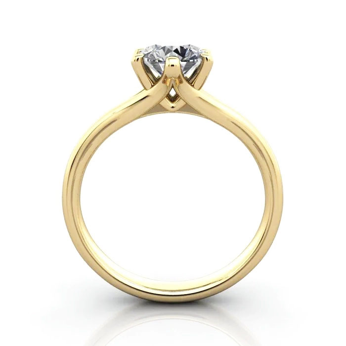 Round Brilliant Solitaire Diamond Ring Yellow Gold RS13 TF Round Brilliant Solitaire Diamond Ring Yellow Gold RS13 TF