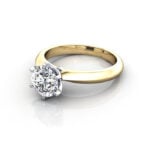 Round Brilliant Solitaire Diamond Ring Yellow Gold RS15 LF