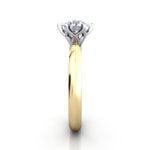 Round Brilliant Solitaire Diamond Ring Yellow Gold RS15 SV