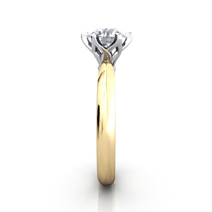 Round Brilliant Solitaire Diamond Ring Yellow Gold RS15 SV