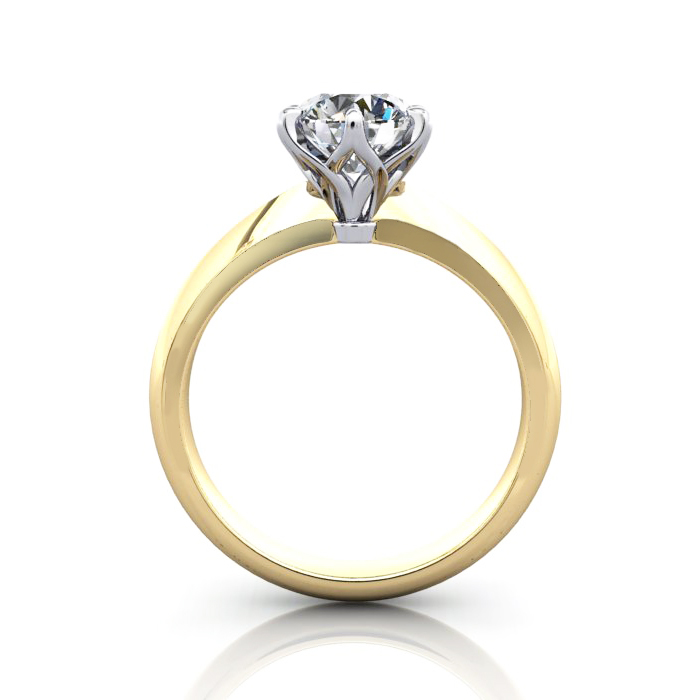 Round Brilliant Solitaire Diamond Ring Yellow Gold RS15 TF